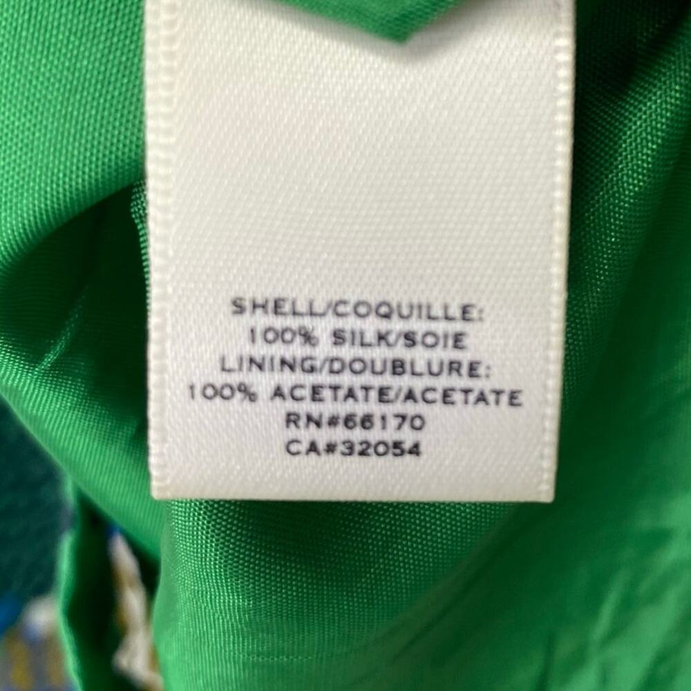 Anthropologie MOULINETTE SOEURS Silk Dress Green Blue Rainforest Morning Sz 2 - Picture 8 of 12